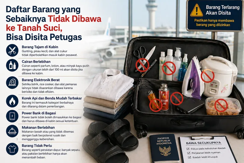 Daftar Barang yang Sebaiknya Tidak Dibawa ke Tanah Suci, Bisa Disita Petugas