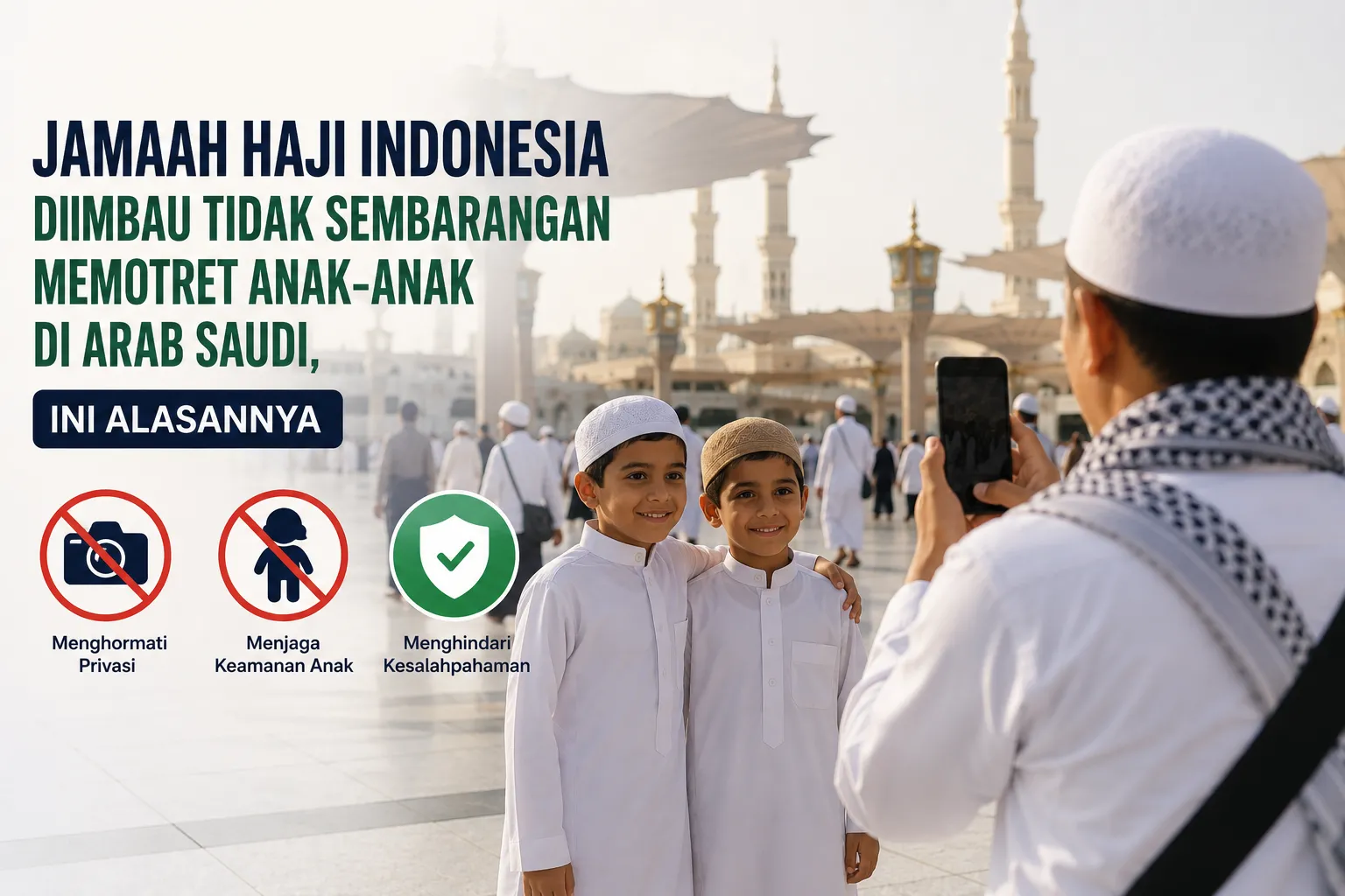 Jamaah Haji Indonesia Diimbau Tidak Sembarangan Memotret Anak-anak di Arab Saudi, Ini Alasannya